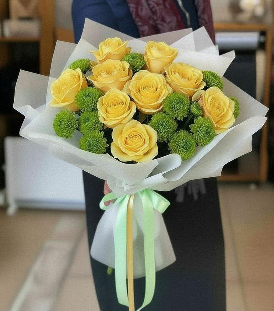 Букет цветов из: Хризантемы и Розы в Усть-Катаве