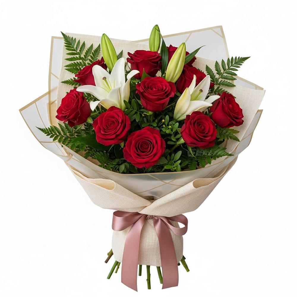 Букет цветов из: Лилии и Розы в Усть-Катаве