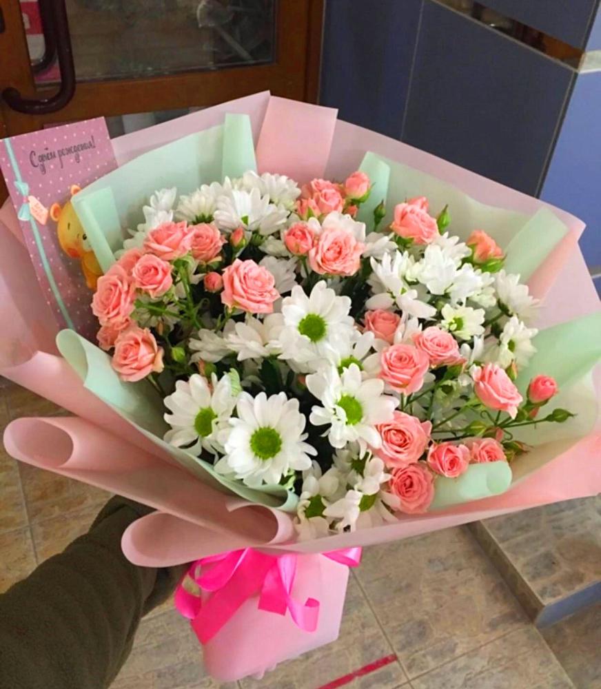 Букет цветов из: Розы и Хризантемы в Усть-Катаве