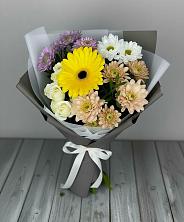 Букет цветов из:  Розы, Герберы и Хризантемы в Усть-Катаве