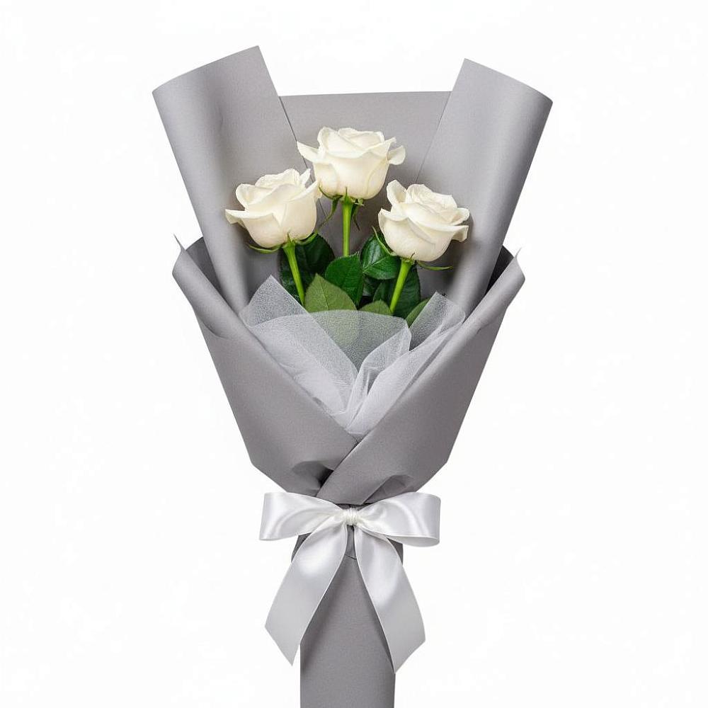 Букет 3 белые розы в Усть-Катаве