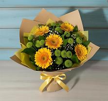 Букет цветов из:  Герберы и Хризантемы в Усть-Катаве