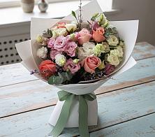 Букет цветов из:  Розы, Лизиантусы и Гвоздики #REPLACE_PRED# Усть-Катаве