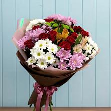 Букет цветов из:  Розы, Хризантемы и Альстромерии в Усть-Катаве
