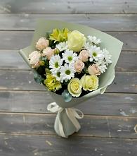 Букет цветов из:  Альстромерии, Розы и Хризантемы в Усть-Катаве