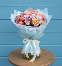 Букет цветов из:  Хризантемы и Розы в Усть-Катаве