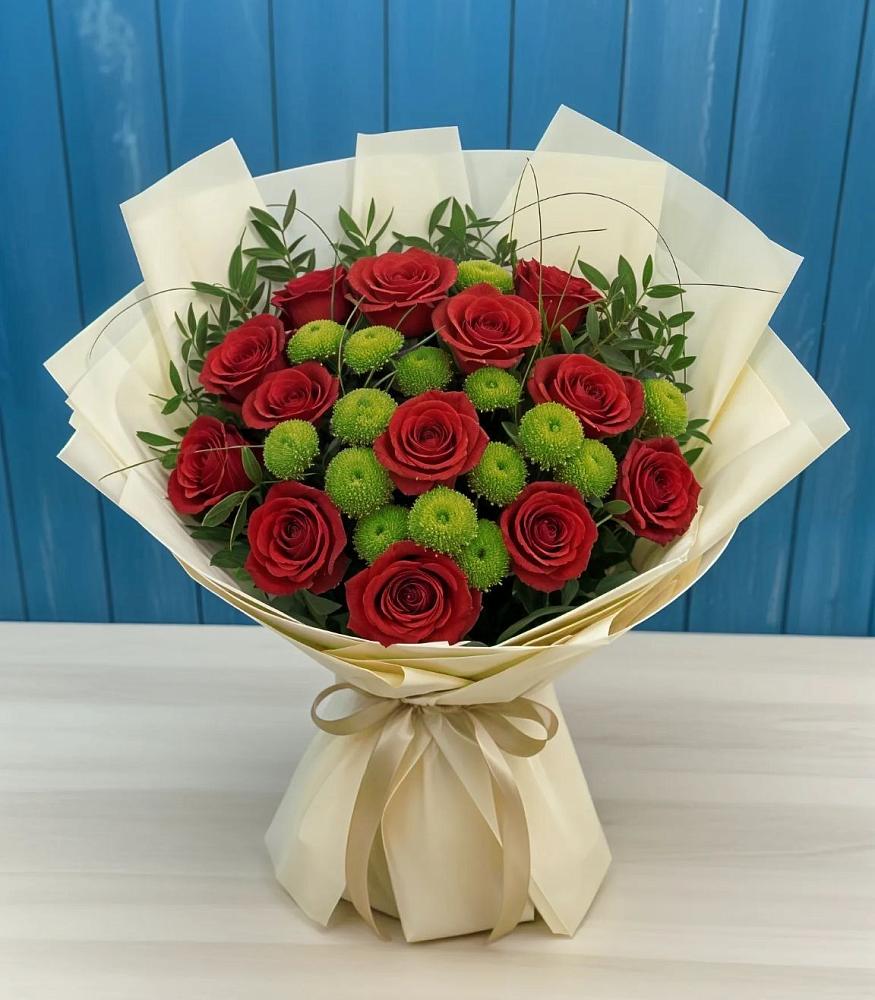 Букет цветов из: Розы и Хризантемы в Усть-Катаве