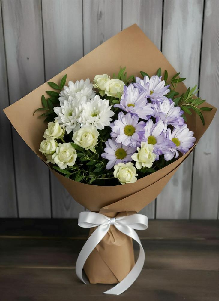 Букет цветов из: Хризантемы и Розы в Усть-Катаве
